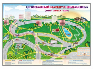 Магнитно-маркерная доска "Безопасный маршрут школьника (дом – школа – дом)" с комплектом тематических магнитов - fgospostavki.ru - Рязань