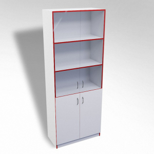 Стеллаж полуоткрытый А-310 ТР со стеклом ЛДСП  - fgospostavki.ru - Рязань