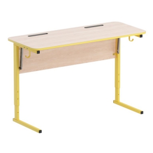 Стол ученический двухместный с наклоном столешницы (0-24°) на прямоугольной трубе - fgospostavki.ru - Рязань