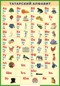 Таблица "Татарский алфавит в картинках" (100х140 сантиметров, винил) - fgospostavki.ru - Рязань
