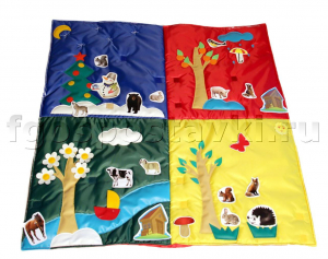 Дидактический коврик "Времена года" с дополнительными аппликациями животных - fgospostavki.ru - Рязань