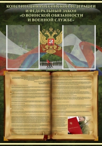 Стенд "Конституция РФ и Федеральный закон "О воинской обязанности и военной службе" - fgospostavki.ru - Рязань