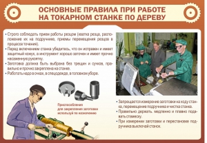 Стенд "Основные правила при работе на токарном станке по дереву" - fgospostavki.ru - Рязань