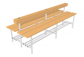 Скамья для раздевалок двухсторонняя с спинкой (2 метра) - fgospostavki.ru - Рязань