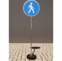 Знак дорожный "Пешеходная дорожка" 4.5.1 типоразмер 40 на стойке с основанием 3кг - fgospostavki.ru - Рязань