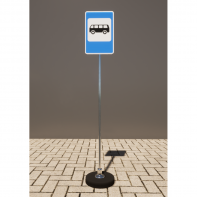 Знак дорожный "Место остановки автобуса" 5.16 типоразмер 40 на стойке с основанием 3кг - fgospostavki.ru - Рязань