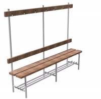 Скамья для раздевалок односторонняя с вешалкой (2 метра) - fgospostavki.ru - Рязань
