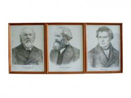 Портреты выдающихся физиков (деревянная рамка, под стеклом) - fgospostavki.ru - Рязань