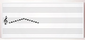 Настенная магнитно-маркерная доска с нотным станом и знаками музыкальной нотации. Вариант 2 - fgospostavki.ru - Рязань