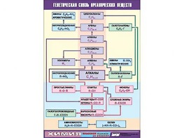 Таблица демонстрационная "Генетическая связь органических веществ" (винил 100x140) - fgospostavki.ru - Рязань