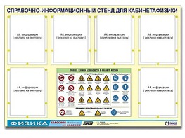 Стенд информационный "Правила техники безопасности в кабинете физики" (80х110, 6 карманов) - fgospostavki.ru - Рязань