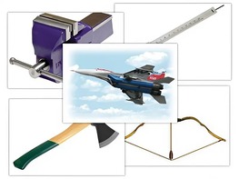 Набор предметных картинок "Оружие, военная техника. Инструменты" (48 штук, А4, с магнитами) - fgospostavki.ru - Рязань