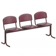 Блок стульев 3-х местный с не откидывающимися сидениями (кожзам) - fgospostavki.ru - Рязань