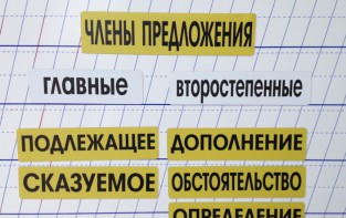 Набор магнитных карточек "Члены предложения" (фон жёлтый) - fgospostavki.ru - Рязань