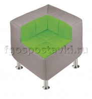 Пуф угловой со спинкой  на хромированных ножках - fgospostavki.ru - Рязань