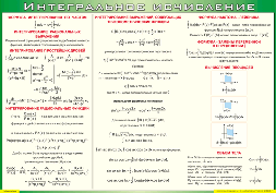 Таблица "Интегральное исчисление" (100х140 сантиметров, винил) - fgospostavki.ru - Рязань