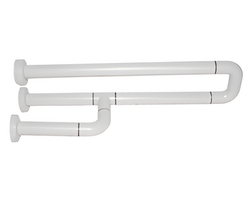 Поручень неоткидной трёхопорный с антибактериальным покрытием (белый) - fgospostavki.ru - Рязань