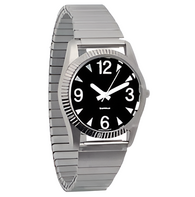 Часы мужские с черным циферблатом на растягивающемся ремешке - fgospostavki.ru - Рязань