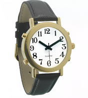 Часы для слабовидящих людей с белым циферблатом на кожаном ремешке - fgospostavki.ru - Рязань