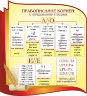 Стенд "Правописание корней с чередованием гласных" - fgospostavki.ru - Рязань