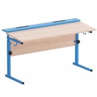 Стол ученический двухместный с наклоном столешницы (0-15°) на прямоугольной трубе - fgospostavki.ru - Рязань