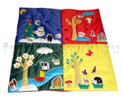 Дидактический коврик "Времена года" с дополнительными аппликациями животных - fgospostavki.ru - Рязань