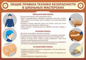 Стенд "Общие правила техники безопасности в школьных мастерских" - fgospostavki.ru - Рязань