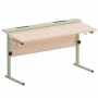 Стол ученический двухместный с наклоном столешницы (0-15°) на прямоугольной трубе - fgospostavki.ru - Рязань