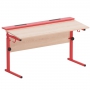 Стол ученический двухместный с наклоном столешницы (0-15°) на прямоугольной трубе - fgospostavki.ru - Рязань