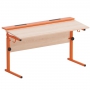Стол ученический двухместный с наклоном столешницы (0-15°) на прямоугольной трубе - fgospostavki.ru - Рязань