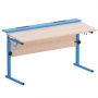Стол ученический двухместный с наклоном столешницы (0-15°) на прямоугольной трубе - fgospostavki.ru - Рязань